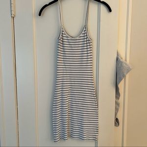 Brandy Melville blue and white stripe mini dress